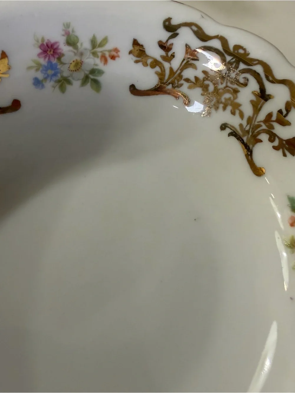 Vintage Nora Seltmann Weiden bavaria elegant White Porcelain Bowl with Golden